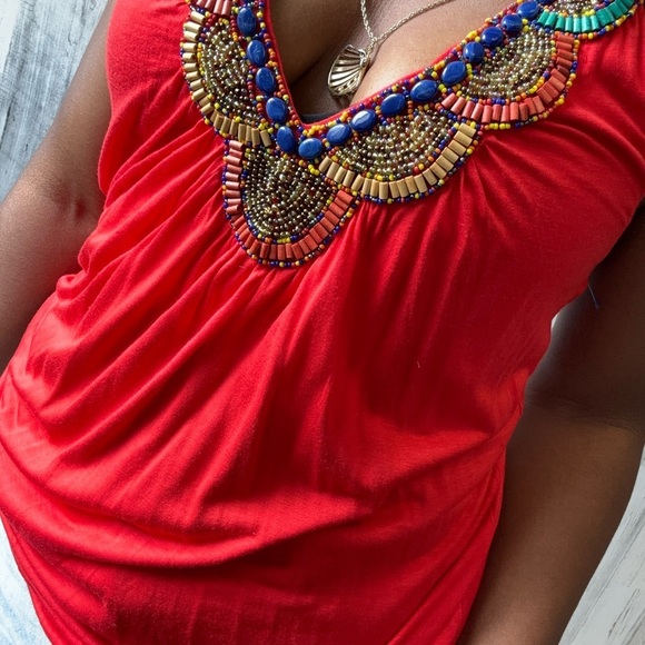 Red Halter Beaded - Picture 4 of 5